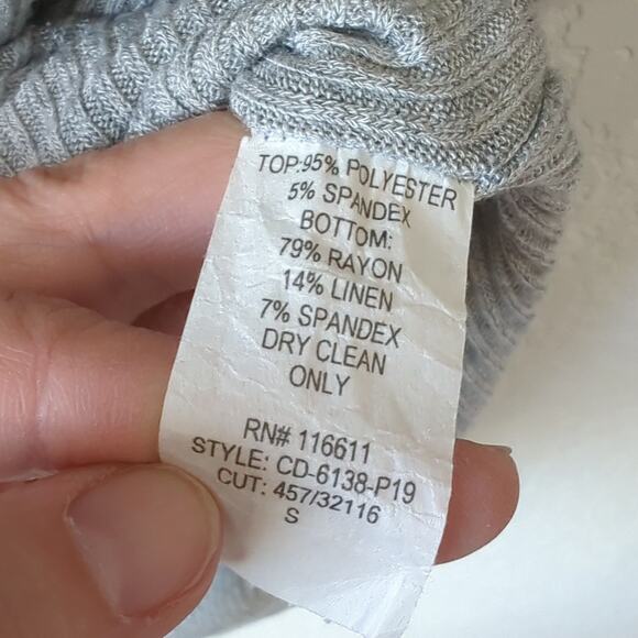 Anthropologie Amadi Dress Womens Small Drape Overlay Layered Black Gray USA - Picture 6 of 7